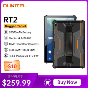 Oukitel 4G Net RT2 Rugged Tablet Phone 8GB+128GB 20000mAh 10.1" FHD Octa Core Android Tablet Phone 16MP +16MP Tablet