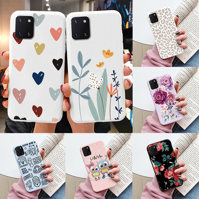 Soft Case For Samsung Galaxy Note 10 Lite Phone Cover Cute Flowers Butterfly Fundas TPU Coque For Samsung Note 10 Lite Bumper