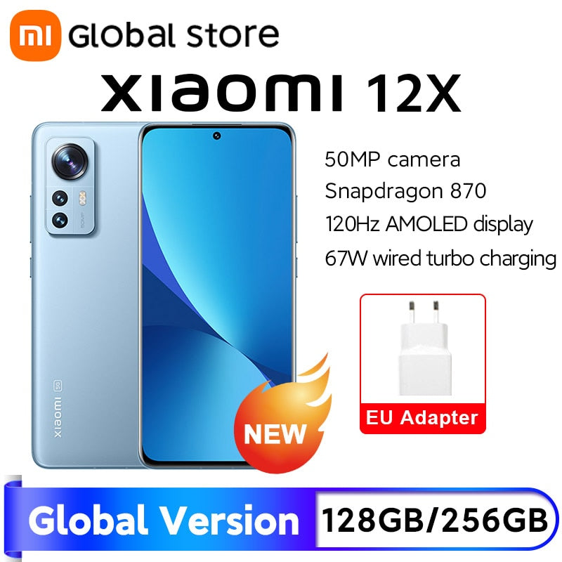 Global Version Xiaomi 12X 8GB 128GB/8GB 256GB NFC 5G Snapdragon 870 120Hz 6.28inch FHD+DotDisplay 50MP 4500mAh