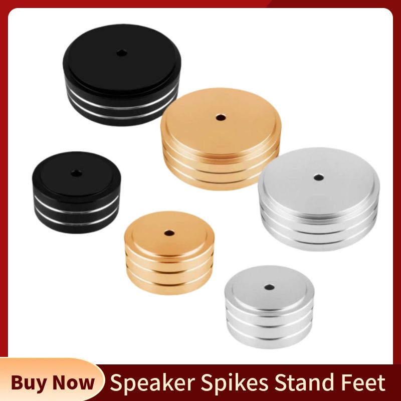 Speaker Spikes Stand Feet Pad Foot For Speakers CD Amplifier 58x22mm 40x20mm Aluminum Alloy Rubber Portable Audio Video 4sets
