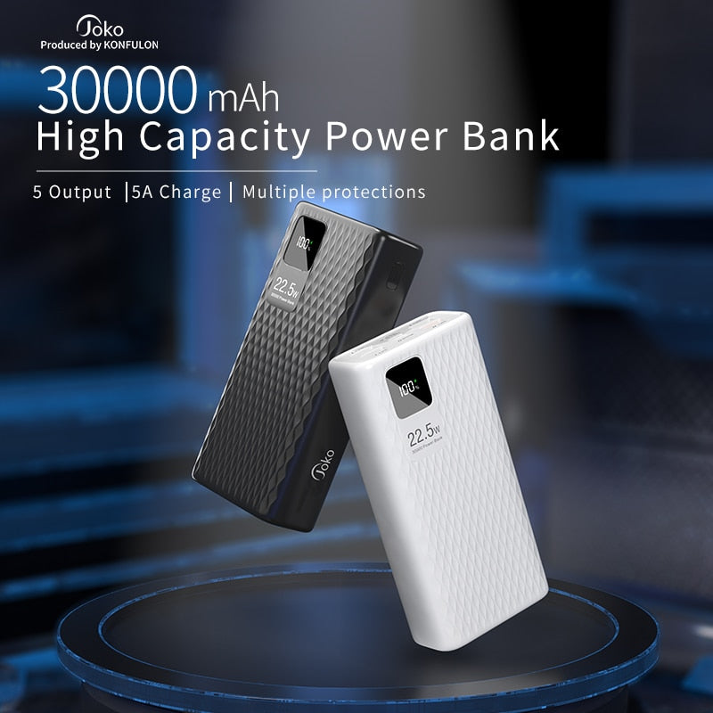 Power Bank 30000mAh Mobile Phone Charger Portable External Battery Powerbank PD 20W Quick Charge For IPhone 13 Xiaomi Poverbank