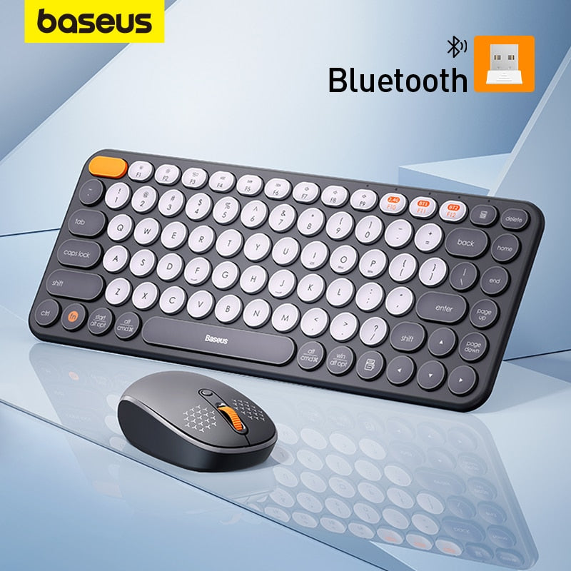 Baseus Mouse Bluetooth Wireless Computer Keyboard and Mouse Combo with 2.4GHz USB Nano Receiver  for PC MacBook Tablet Laptop