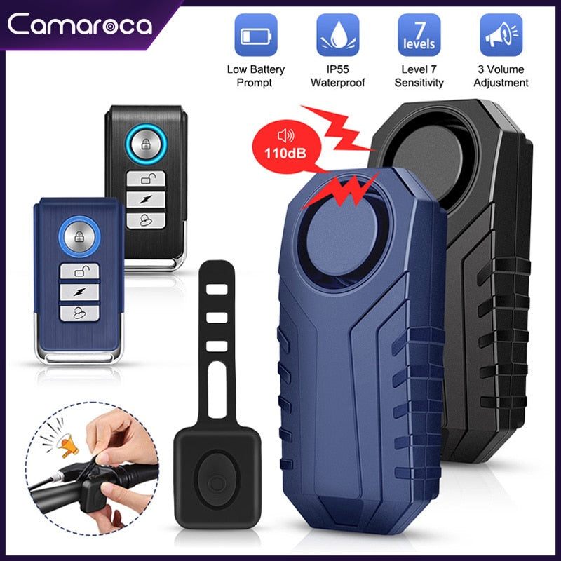 Camaroca Wireless Bike Alarm Remote Control Waterproof Electric Motorcycle Scooter Bicycle Security Protection Anti theft Alarm