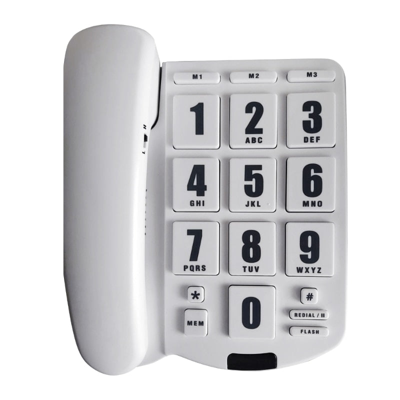 Big Button Landline Phone Desktop Telephone  Ringtone Fixed Home Phone for Elderly and Visually Impaired PK3000