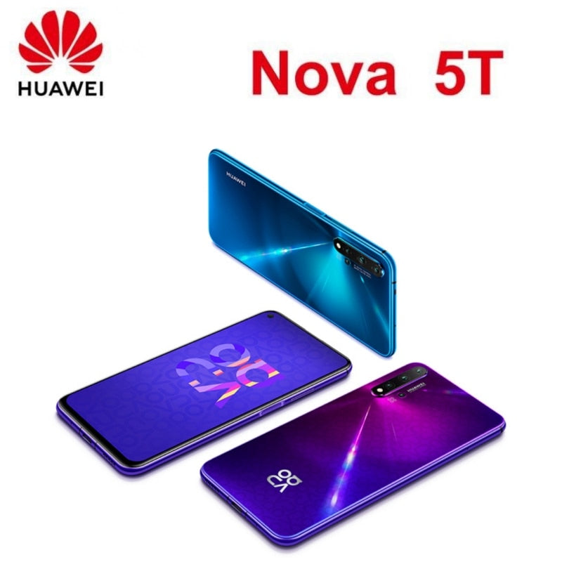Original HUAWEI Nova 5T Smartphone 4G Network 256GB ROM 8GB RAM 48MP+32MP Camera Mobile phones Android Google Play Store
