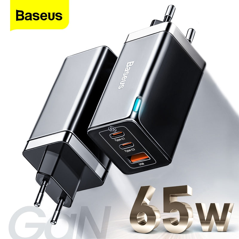 Baseus GaN 65W USB C Charger Quick Charge 4.0 3.0 QC4.0 QC PD3.0 PD USB-C Type C Fast USB Charger For iPhone 14 13 Pro MacBook