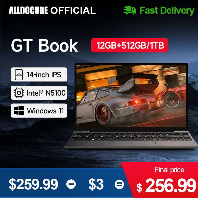 Alldocube GT Book 14inch Windows 11 N5100 Quad Core WiFi6 12GB RAM 512GB 1024G SSD  IPS Notebook Laptop Computer WIN11 PC GTBOOK