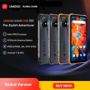 UMIDIGI BISON X10 / X10 Pro Global Version Rugged Smartphone IP68 64GB/128GB NFC Helio P60 20MP Triple Camera 6.53"HD+ 6150mAh