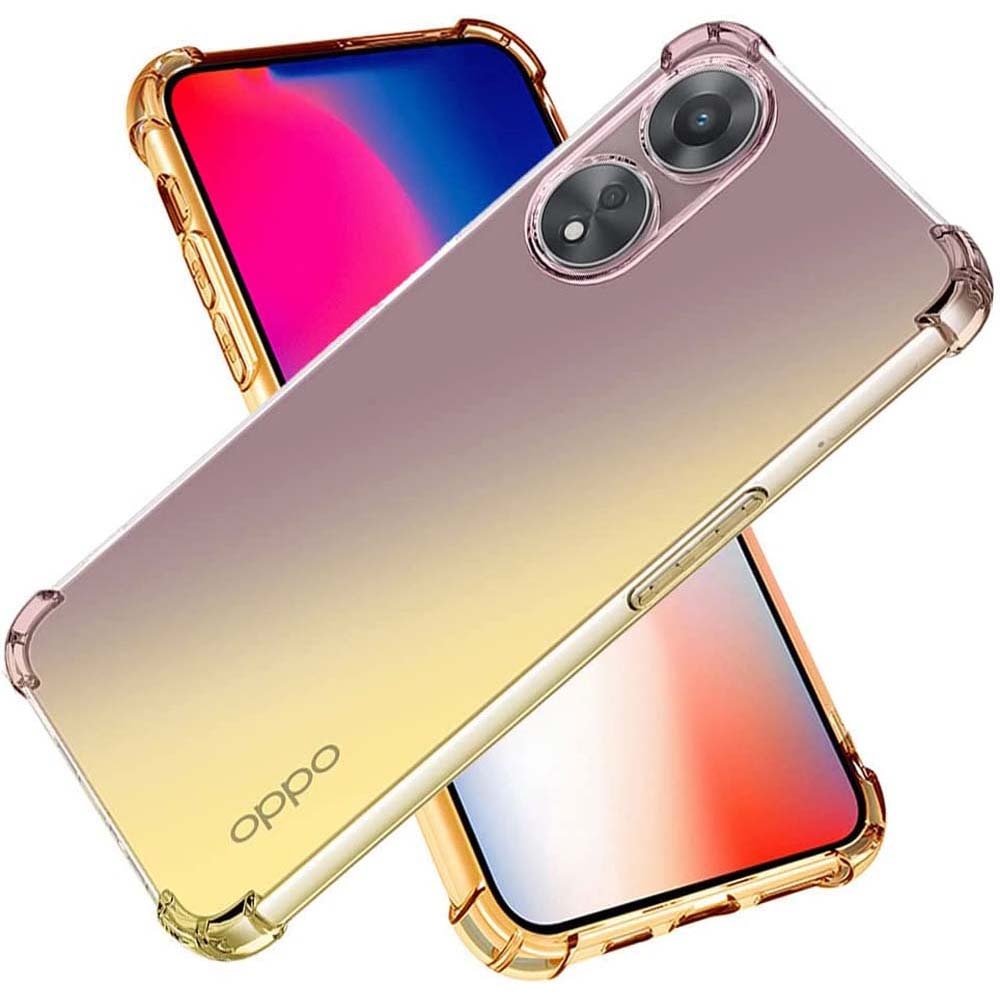 Phone Case for Oppo A78 5G A16 A16s A54s A96 4G A76 4G A94 5G A72 A52 Clear Gradient Anti Scratch Flexible TPU Shockproof Cover