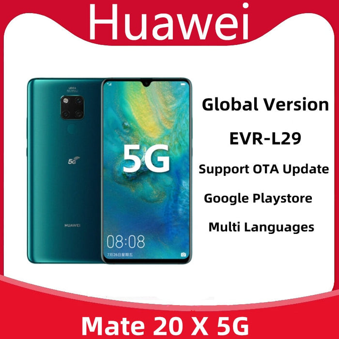 Stock Global Version Huawei Mate 20 X 5G Smartphone Android 20X EVR-N29 Kirin 980 40.0MP NFC IP53 7.2 Inch 2244X1080 8G 256G ROM