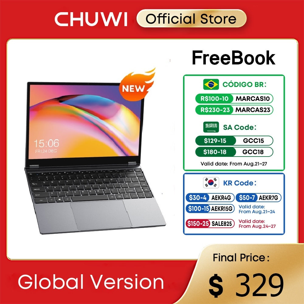 CHUWI FreeBook Laptop 13.5 Inch FHD Touch Screen Windows 11 Intel N5100 Quad Core 12GB LPDDR5 512G SSD WIFI 6 2256*1504 Tablets