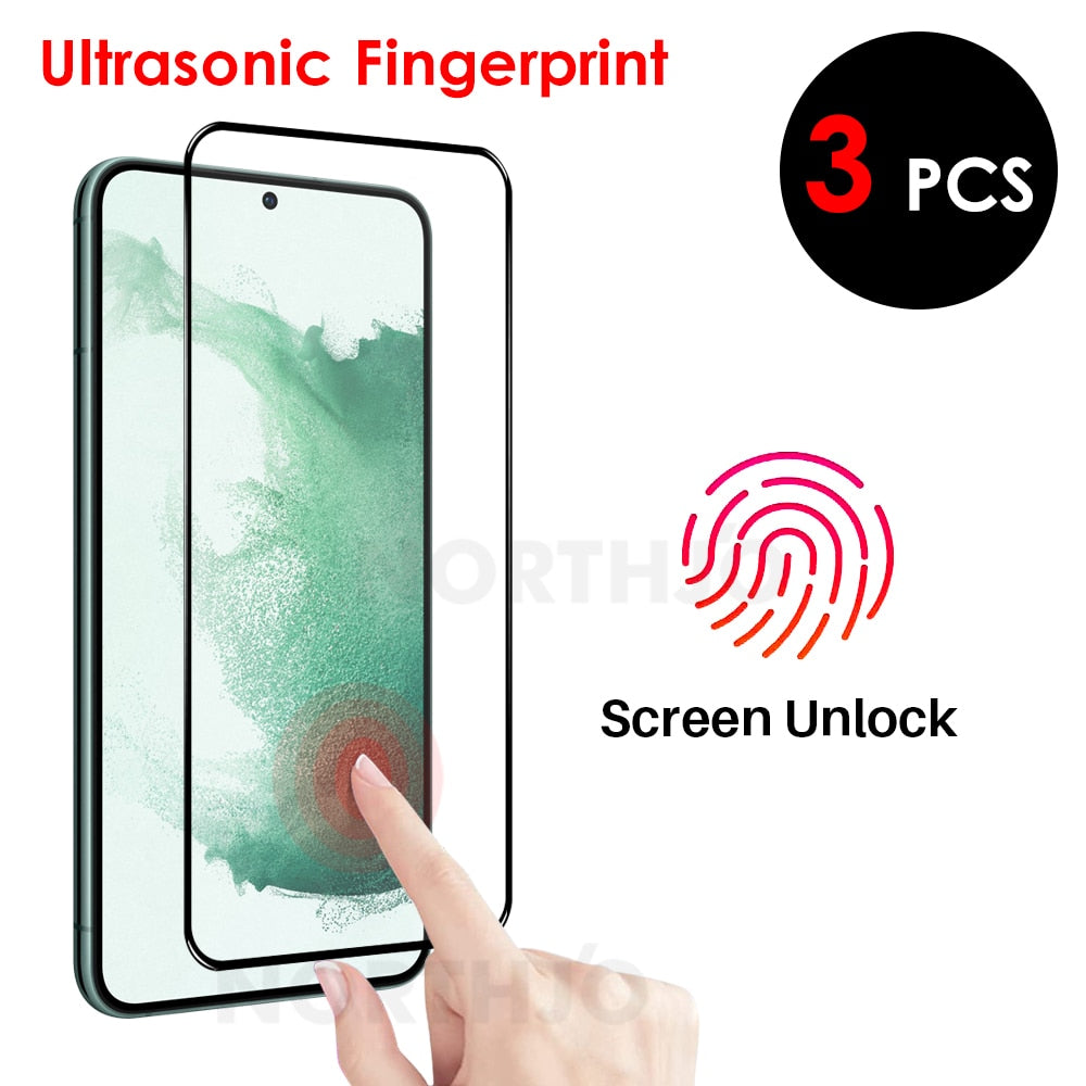 3 Pcs For Samsung Galaxy S23 S23+ S22 S22+ S21 S21+ Plus 4G 5G 0.18mm Fingerprint Unlock Tempered Glass Film Screen Protector