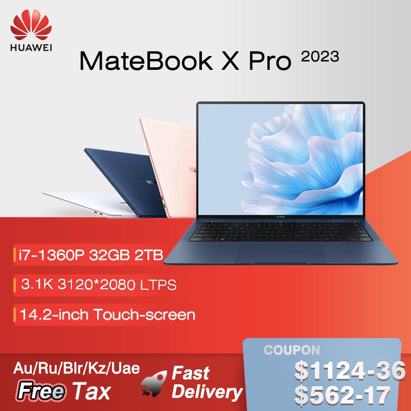 2023 HUAWEI MateBook X Pro Laptop i7-1360P 16/32GB 1/2TB 13th Core Notebook 14.2-inch 3.1k Touch-screen Computer HDR Vivid LTPS