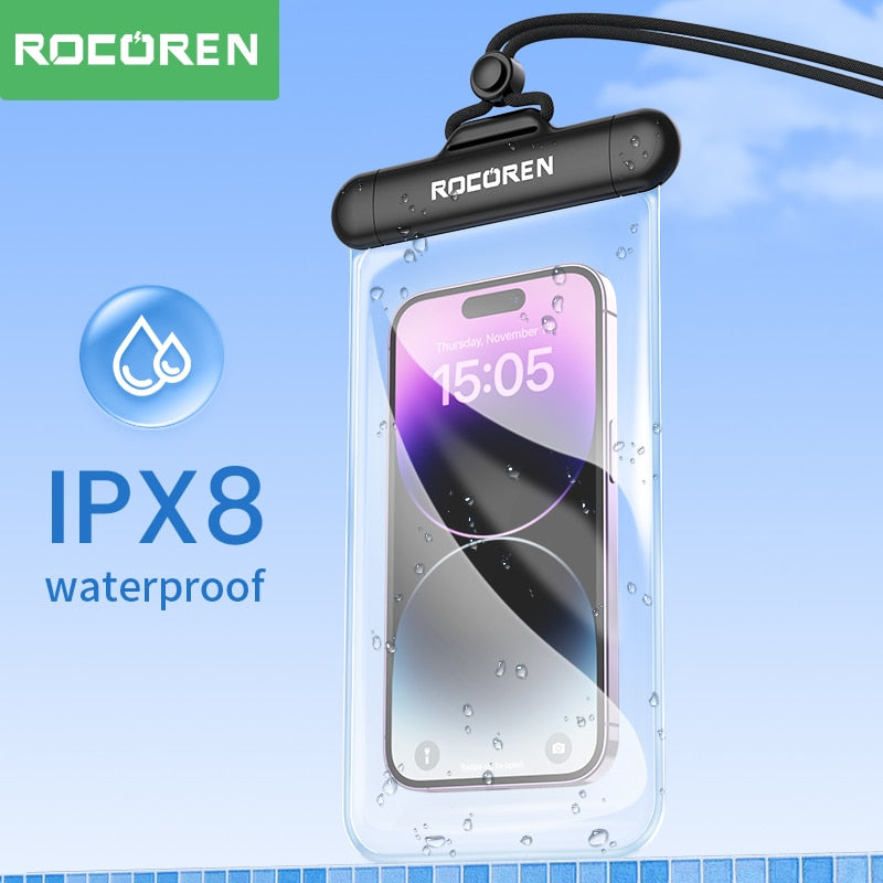 Rocoren Waterproof Phone Case for iPhone 14 13 Pro Samsung Xiaomi Universal Water Proof Phone Pouch Transparent Protection Cover