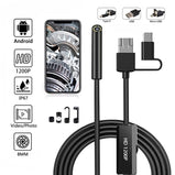Industrial Endoscope Camera 8mm Lens IP67 Waterproof Borescope Car engine Sewer pipe inspection For Smart phone PC USB Type C