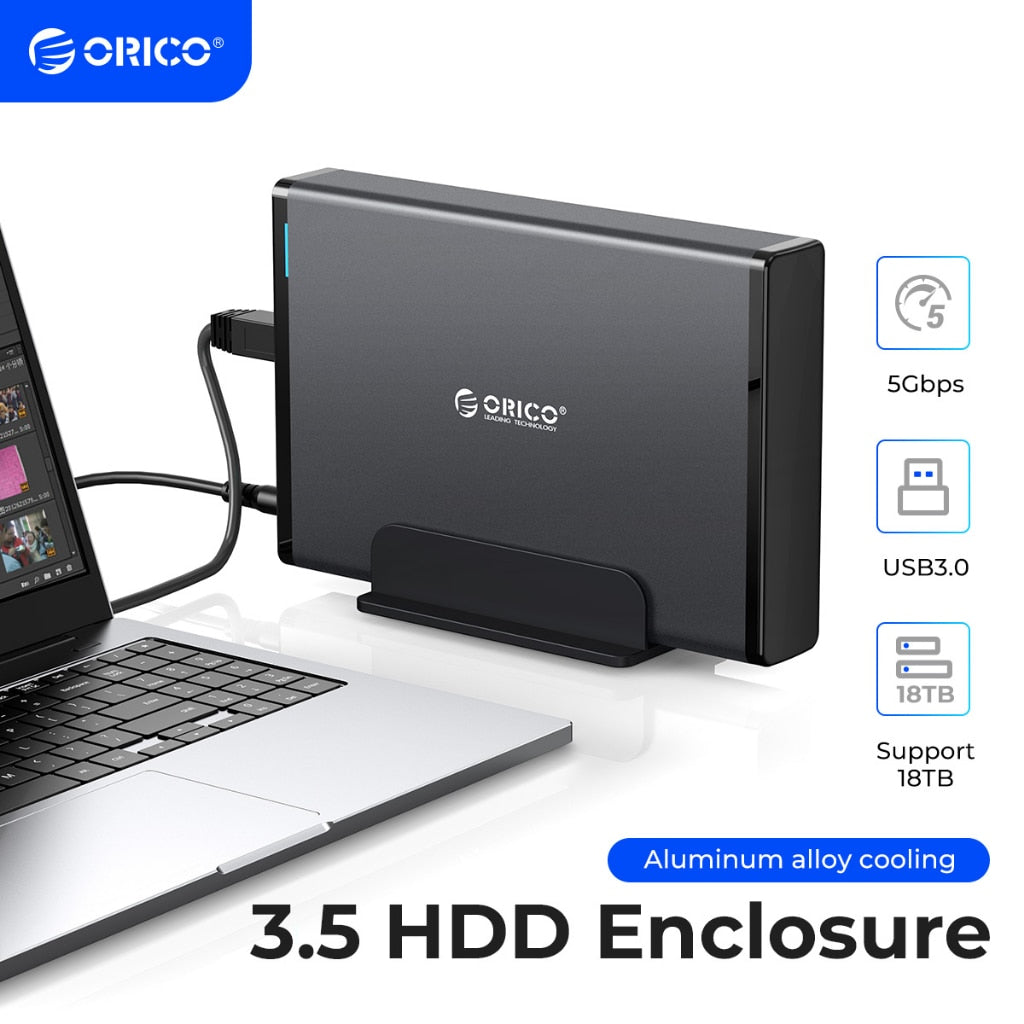 ORICO 3.5'' HDD Case SATA to USB 3.0 Adapter External Hard Drive Enclosure for 2.5" 3.5" SSD Disk HDD Case for PC