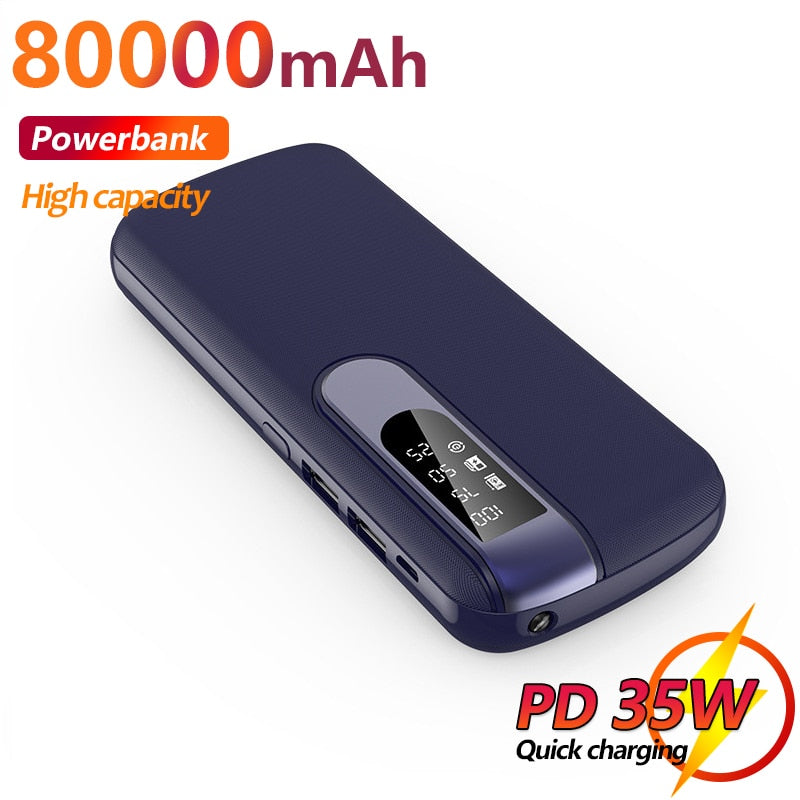 Power Bank 80000mAh Fast Charging Double USB PowerBank Quick Charger External Battery Charger For Xiaomi Portable Power Bank