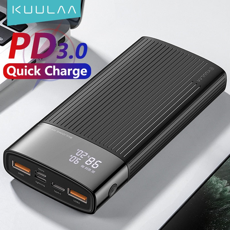 KUULAA Power Bank 20000mAh QC PD 3.0 PoverBank Fast Charging PowerBank 20000 mAh USB External Battery Charger For iPhone 14 13