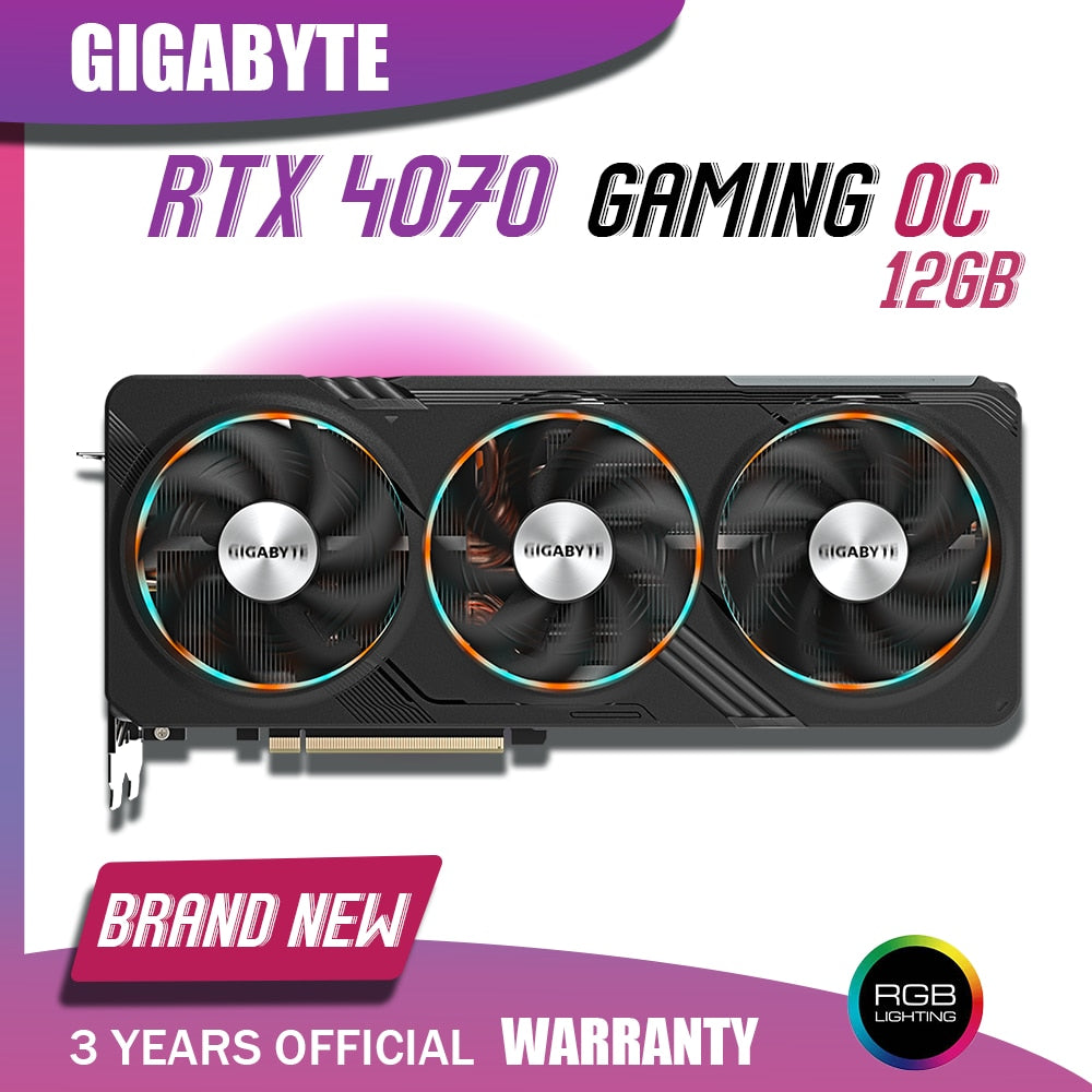 GIGABYTE RTX 4070 GAMING OC 12G Video Cards GIGABYTE NVIDIA RTX 4070 Series GDDR6X Memory 12GB Graphics Card GPU 192bit PCIE4.0