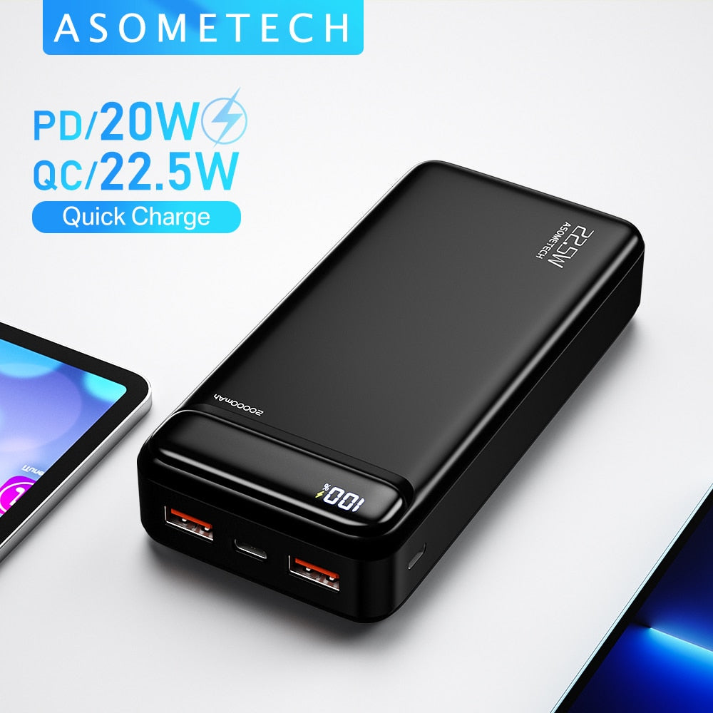 Power Bank 20000mAh Portable Charger External Battery QC PD 3.0 Fast Charging Powerbank 20000 mAh For iPhone 13 Xiaomi Samsung