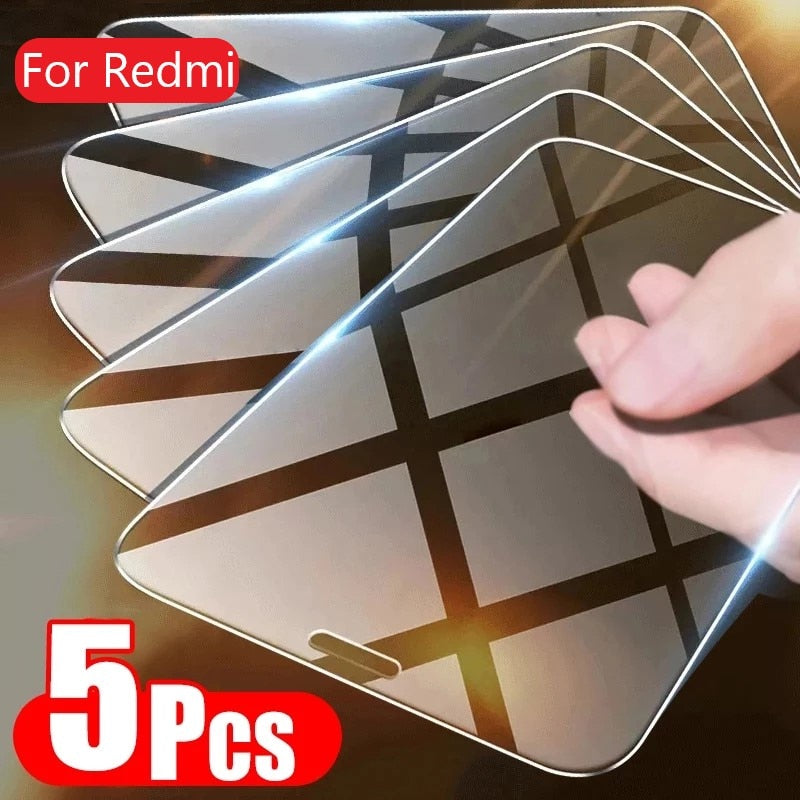 5Pcs Screen Protector For Redmi Note 11 10 12 Pro Plus 11S 5G Tempered Glass for redmi note 9 8 7 Pro Max 8T 9T 9A 9C 10S glass