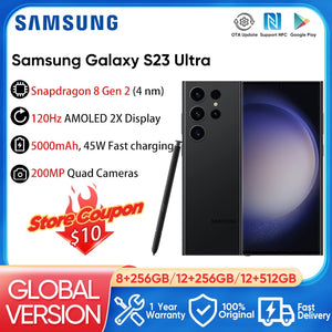 2023 Samsung Galaxy S23 Ultra Smartphone 256GB/512GB Snapdragon 8 Gen 2 Android 13 Phone 6.8" AMOLED 2X Display 5000mAh Battery