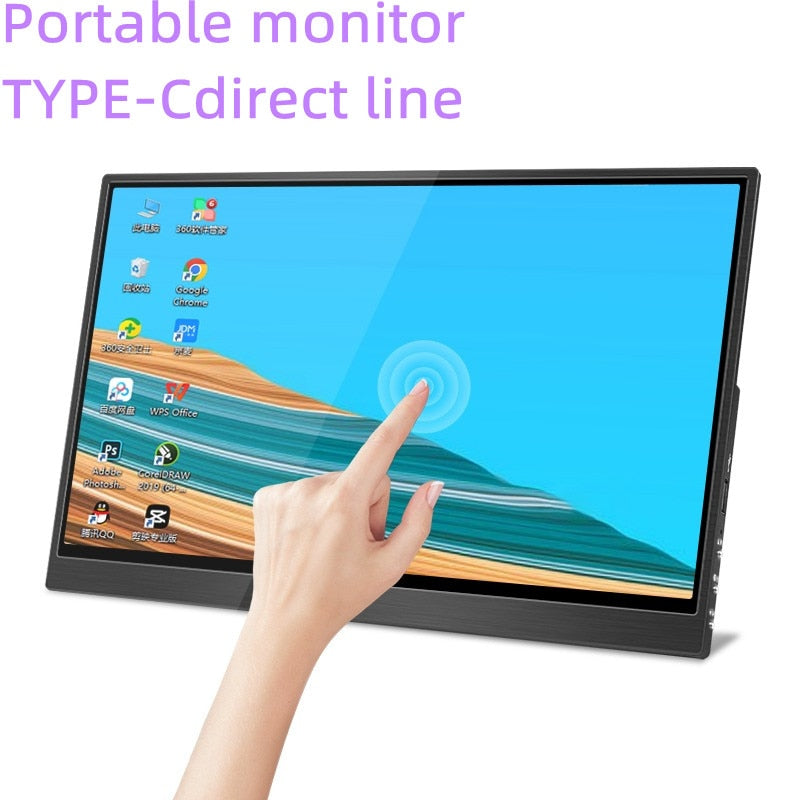 14.015.6Inch 1080P Monitor HD Portable IPS Touch Screen HDMI-Compatible Gaming Display For Switch PS5 Xbox Macbook Pro Mobile PC