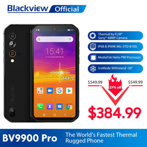 Blackview BV9900 Pro Thermal Camera Mobile Phone Helio P90 Octa Core 8GB 128GB IP68 4G Rugged Smartphone 48MP Quad Rear Camera