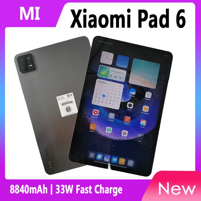 New Xiaomi Mi Pad 6 Tablet Snapdragon 870 11" 2.8K Ultra Clear Eye Protection Screen 8840mAh 33W Fast Charger Xiaomi Pad 6
