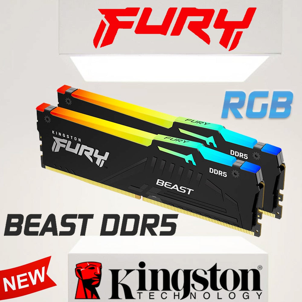 Kingston FURY Beast DDR5 RAM Kingston Memory DDR5 4800MHz 5200MHz 5600MHz 6000MHz RGB DDR5 8GB 16GB 32GB DDR5 XMP3.0 Z690 B660