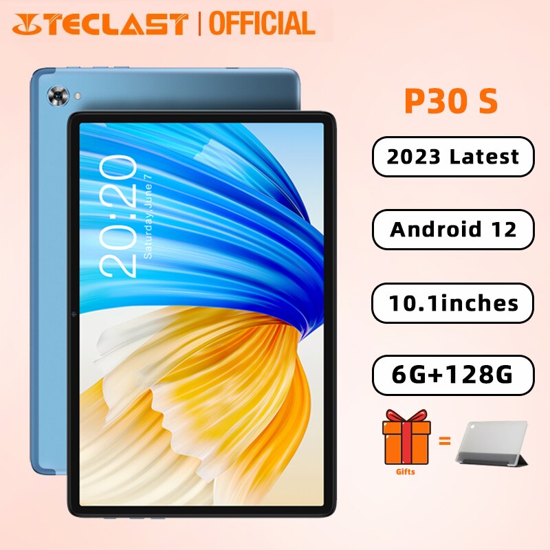 Teclast P30S Tablet PC 6GB RAM 128GB ROM 1TB Expand 10.1 IPS Screen Compatible With Android 12 OS 8-core MT8183 CPU, BT Version