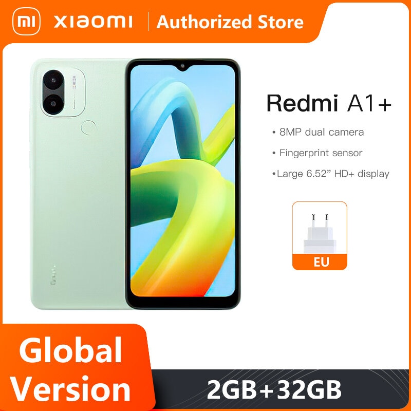 Redmi A1+  Global Version Xiaomi Smartphone 2GB+32GB MTK Helio A22 8MP Camera 5000mAh Rear fingerprint Cellphone