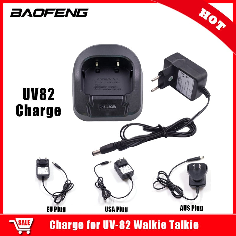 Charger For Baofeng UV82 Radio Portable Genuine Home Charger with EU AU UK US Adapter For Baofeng UV-82 UV82 Accessories