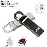 New USB 3.0 Flash Drive 2TB Disk PEN DRIVE Free Shipping 2TB Pendrive 1TB Metal 2 in 1 Adapter PEN DRIVE Waterproof Mini U Disk