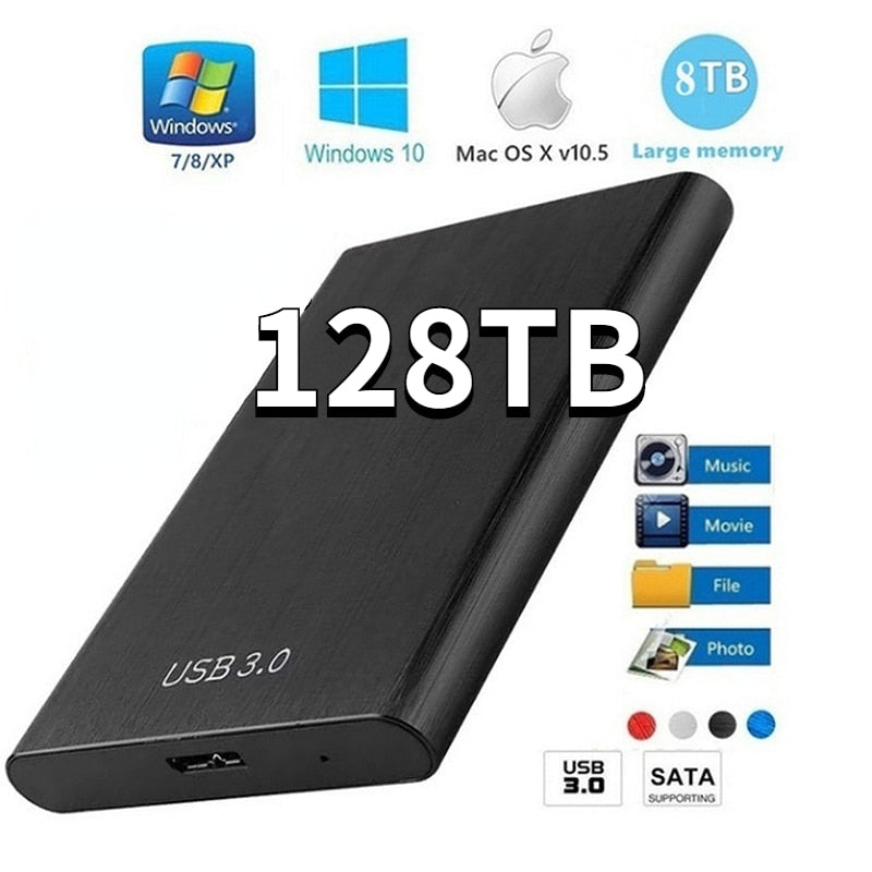 Portable High-speed 2TB SSD 4TB External Hard Drive Mass Storage USB 3.0 8TB 16TB 32TB 64TB 128TB Original Mobile SSD for Laptop