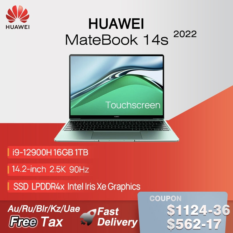 2022 HUAWEI MateBook 14s 14.2 Inch Touchscreen 2.5K Laptop i5-12500H/i7-12700H/i9-12900H 16GB 512GB/1TB Netbook Iris Xe Graphics