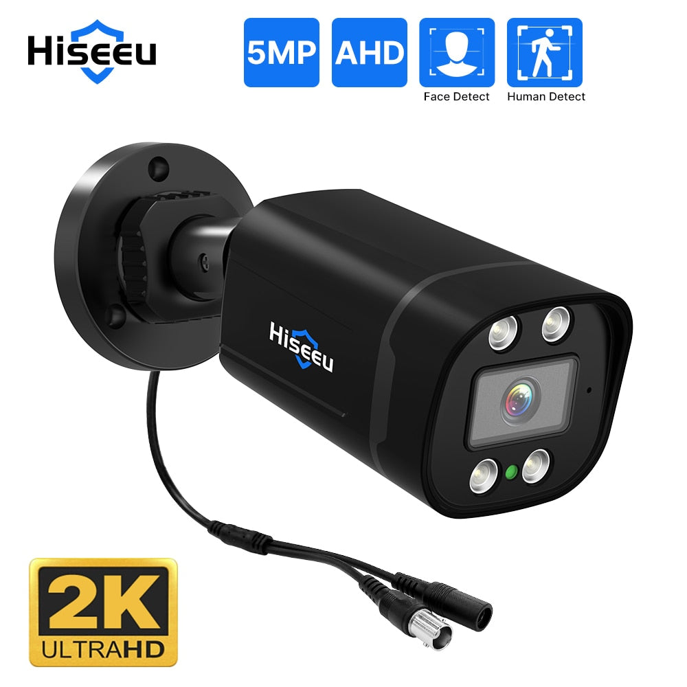 Hiseeu 1080P AHD CCTV Bullet Camera 5MP Face Detect Outdoor Security Analog Video Surveillance Cameras for AHD DVR System XMEye