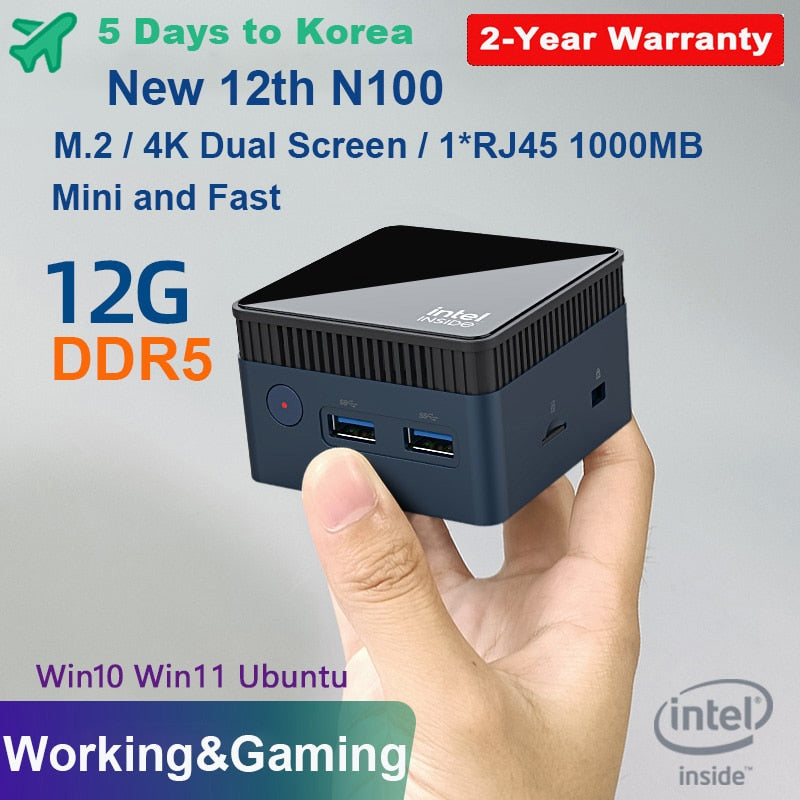 MOREFINE M6S Mini PC Intel N100/N5105 8G 12G DDR5/DDR4 128GB/256GB Window10 pro Gaming Computer 4K 60Hz HDMI Minipc Gamer ZX01