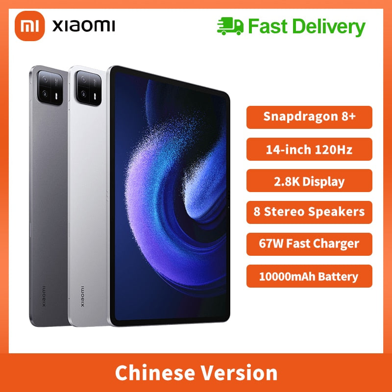 Xiaomi Mi Pad 6 PRO Tablet Snapdragon 8+ 11inch 144Hz 2.8K Display 4 Stereo Speakers 8600mAh 67W Fast Charger Android 13 MIUI14