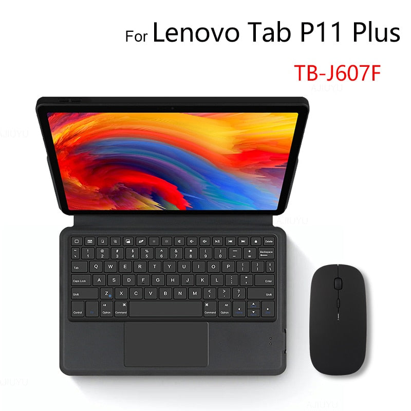 For Lenovo Tab P11 Plus 11" 2021 TB-J607F Tablet Keyboard Protective Cover Case Hebrew Spanish Russian Korean Portugal Arabic