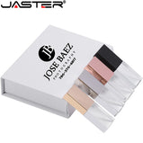 JASTER Crystal USB 2.0 4GB 8GB 16GB 32GB 64GB Wedding Gifts Flash Drive Over 10pcs Free Logo Pen Drives 100% Real Capacity