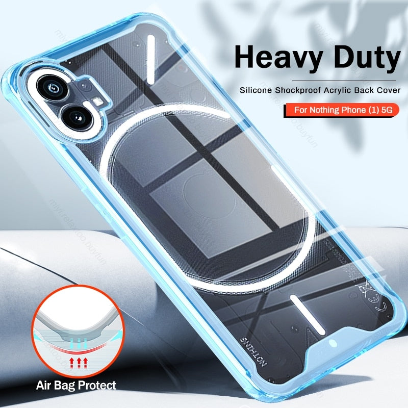 No Thing Phone 1 Case Clear Acrylic Shockproof Armor Coque For Nothing Phone 1 5G 2022 A063 6.55" TPU Soft Frame Protect Fundas