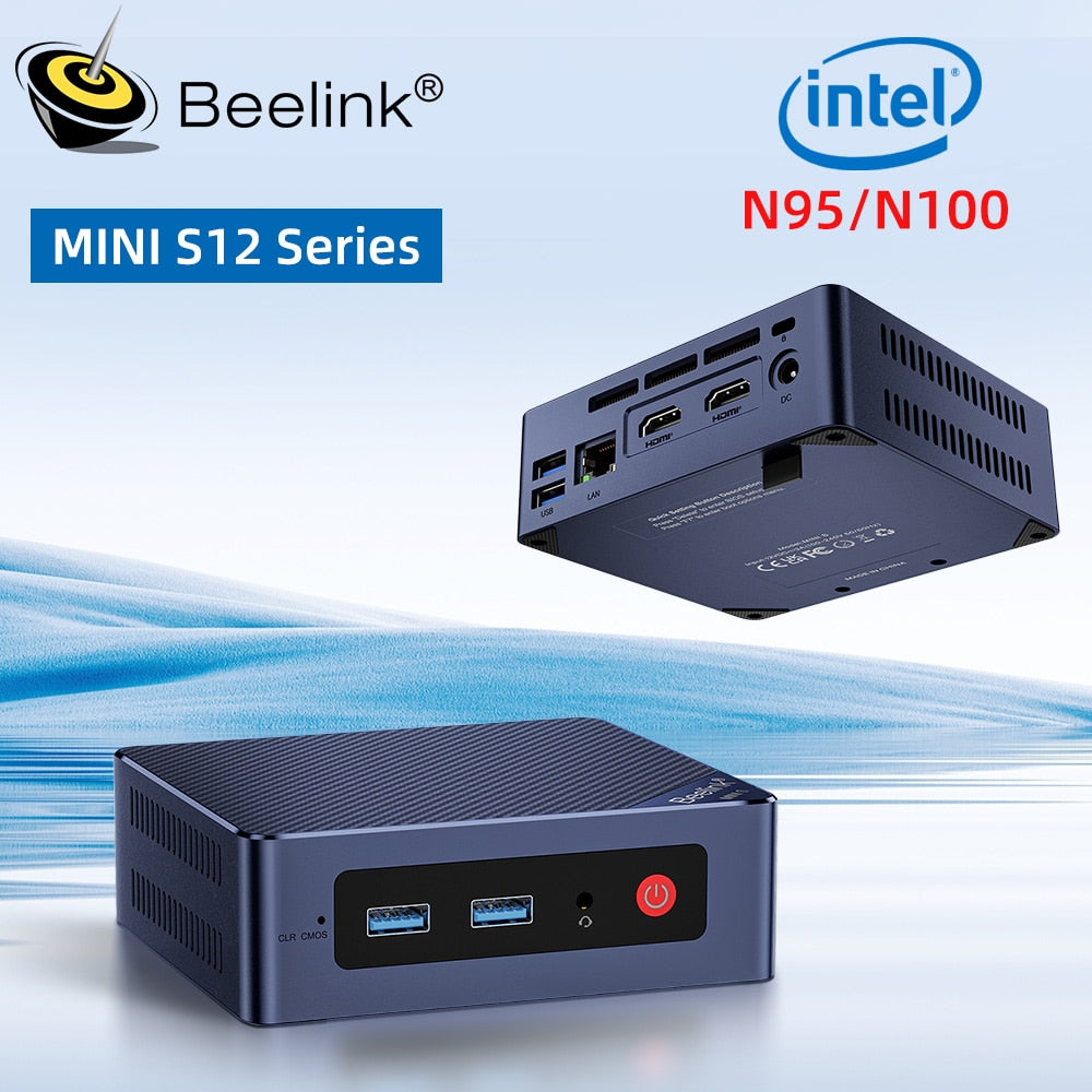 Beelink Mini S12 Pro Intel N100 Win 11 Intel 12th Gen N95 Mini PC 8GB 256GB SSD Desktop Mini Computer Support NVME SSD VS AK3V