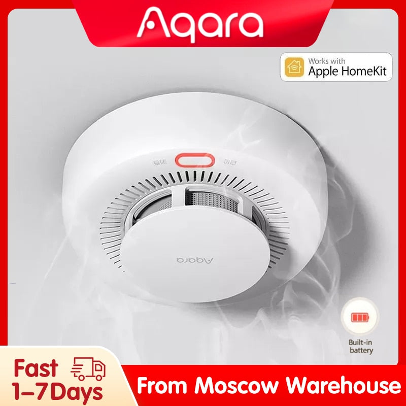 Aqara Smoke Detector Zigbee 3.0 Alarm Detector Fire Alarm Monitor Sound Alert Home Security Work with Apple Homekit Mi Home APP