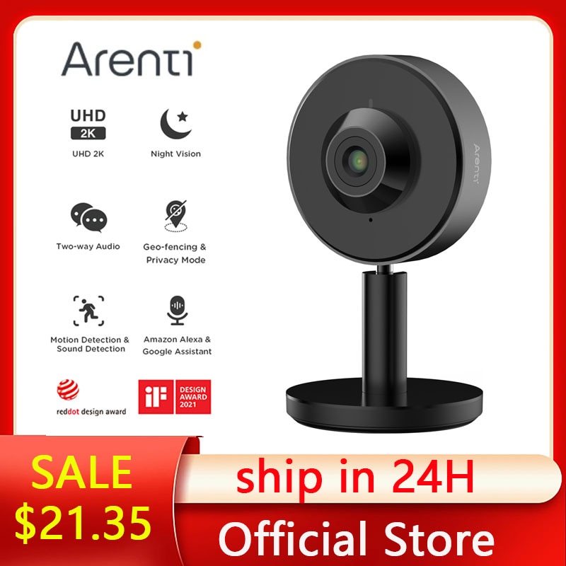 Arenti 1080P 2.4 & 5GHz 2K Surveillance Cameras Indoor Home Security IP Camera Wi-Fi Wireless Cam Baby Monitor Night Vision