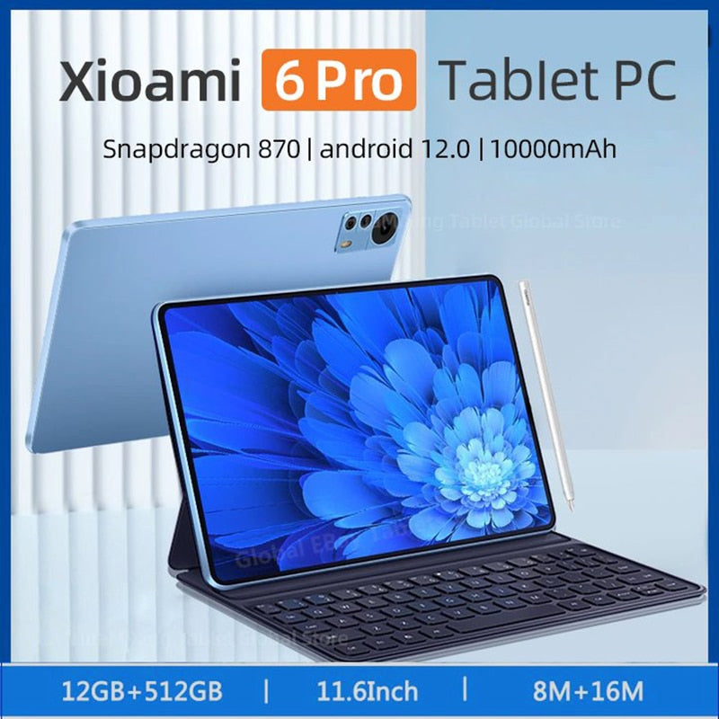 Tablet Snapdragon 870 CPU Original xioami Pad 6 Pro 11 Inch 8GB+256GB 60Hz Screen 2560*1600 Android 12 Dual SIM Tablets PC