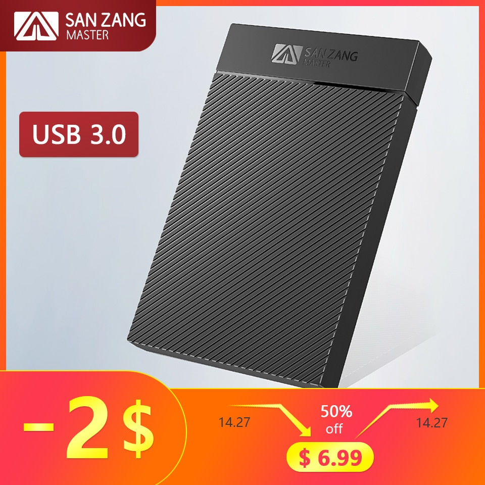 SANZANG 2.5" inch USB 3.0 Hard Drive Cover SATA SSD External Case HD Enclosure Type C HDD Disk Housing Storage Box for PC Laptop