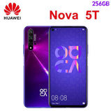 Original HUAWEI Nova 5T Smartphone android 6.26 inch 256GB ROM 8GB RAM 32MP+48MP Camera Mobile phones Google Play Store Cell Pho