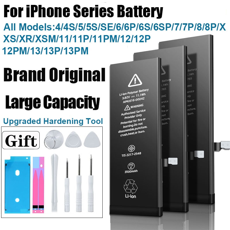 Brand New Phone Battery For iPhone SE 2 4 5S 6 6s 6p 6sp 7 7p 8 Plus x xr xs Max 11 12 13 Pro Battery For Apple With Tools