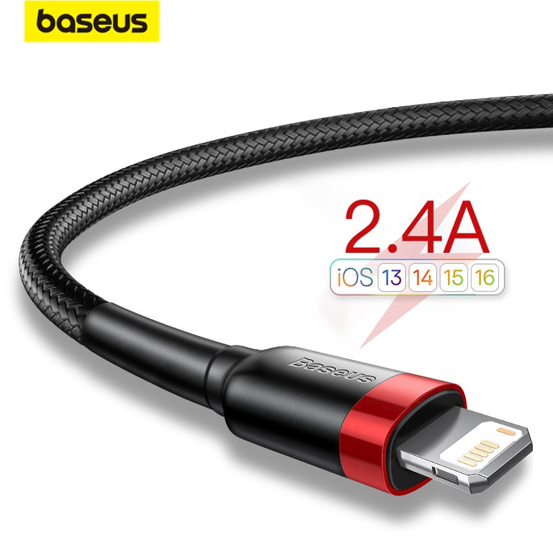 Baseus USB Cable for iPhone14 13 12 11 Pro Max Xs X 8 Plus Cable 2.4A Fast Charging Cable for iPhone Charger Cable USB Data Line